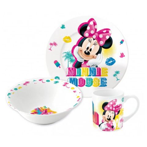 Stor Minnie Ceramic 3 Pcs Snack Set
