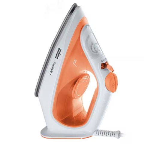 كواية ملابس بخارية غير لاصقة 1900 واط من Braun – أبيض وبرتقالي