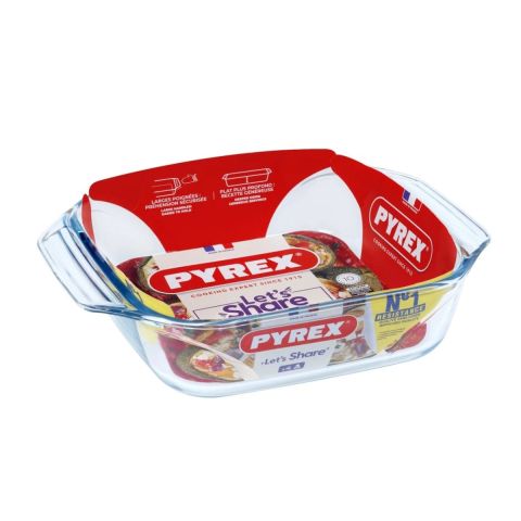 Pyrex Square Roaster With Handels 2.3 Lt.