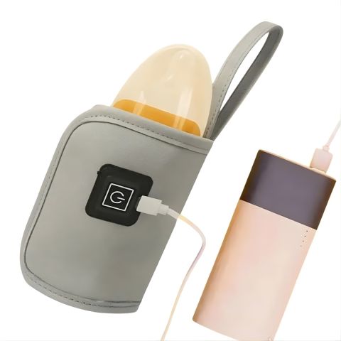 غطاء تدفئة زجاجات الأطفال المعزول بمنفذ USB مزود بمقاس قابل للتعديل و3 أوضاع لدرجة الحرارة.