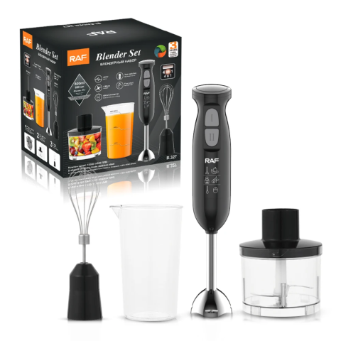 RAF 4-in-1 Multi-Functional Hand Blender 340W with Dual Speed & 600 ml Jar