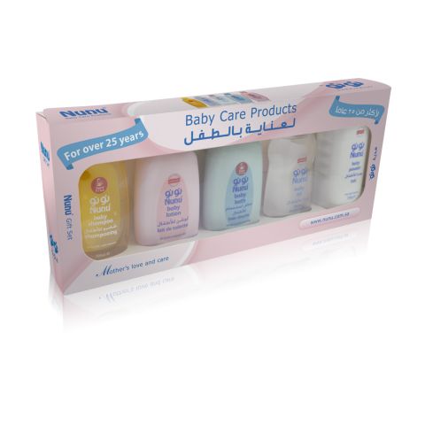 طقم هدايا مستلزمات العناية بالطفل من نونو - حجم كبير (مجموعة من 5 قطع)