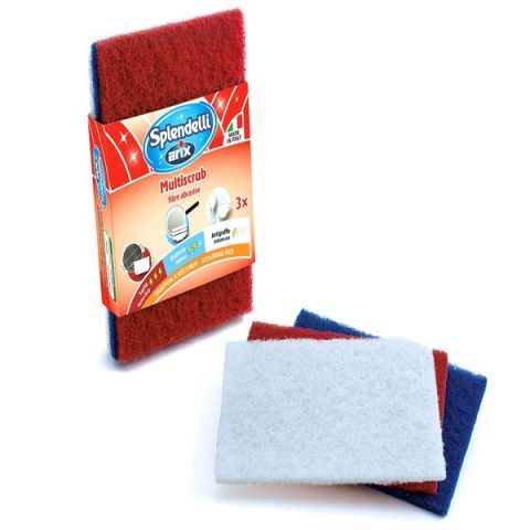Arix Splendelli Multi-scrub Multipurpose Scouring Pads Colored 3 Pcs