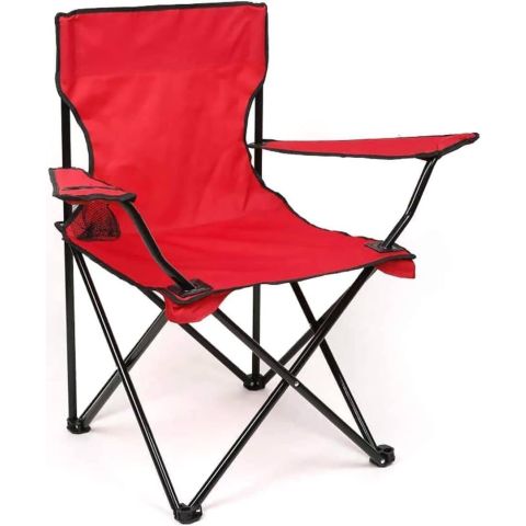 Portable Foldable Camping Chair with Water Bottle Slot & Padded Seat