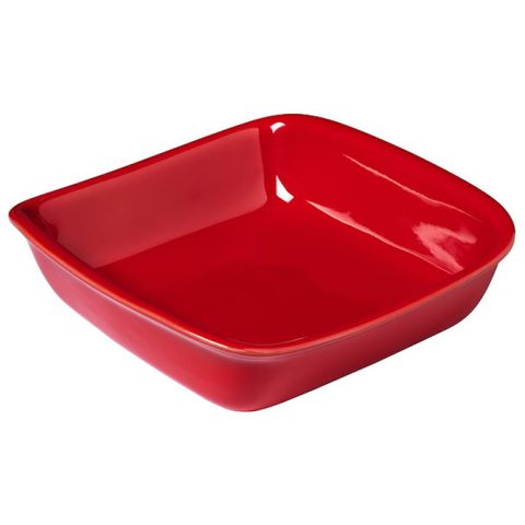 وعاء مربع سيراميك أحمر 24 سم من بايركس