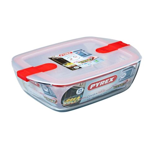 Pyrex Rectangular Dish With Lid 1.1 Ltr ( 23X15X6 Cm)