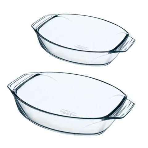 Pyrex Oval Roaster Set of 2 PCS ( 4 + 2.8 L) - Open Box