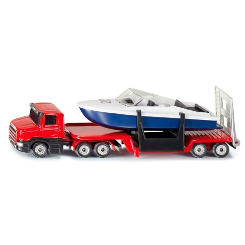SIKU DIE CAST LOW LOADER WITH BOAT 