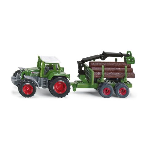 SIKU DIE CAST TRACTOR WITH FORESTRY TRAILER 