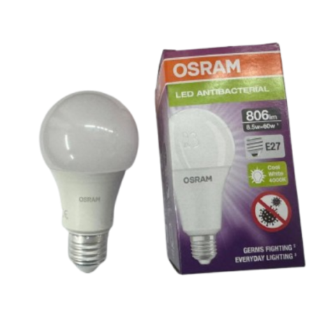 AC310780255 OSRAM LED STAR A60 8.5W E27 COOL WHITE FROSTED ANTI-BACTERIAL (4000K) 3- PACK PROMO