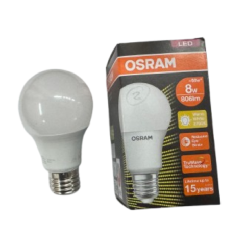 AC587000555 OSRAM LED VALUE A60 8W E27 WARM WHITE FROSTED (2700K) 5- PACK PROMO