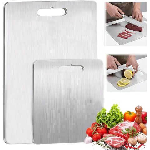 Mr Chef 2-Pack Stainless Steel Cutting Board