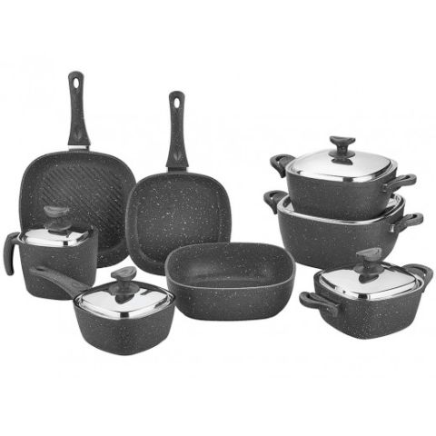 طقم تيتانيوم فاخر 13 قطعة سماكة 5 ملم من سافلون