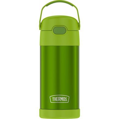 Thermos Stainless Steel Vacuum Insulated Hydration Bottle With Straw 355ml Lime cold for up to 12 hours.