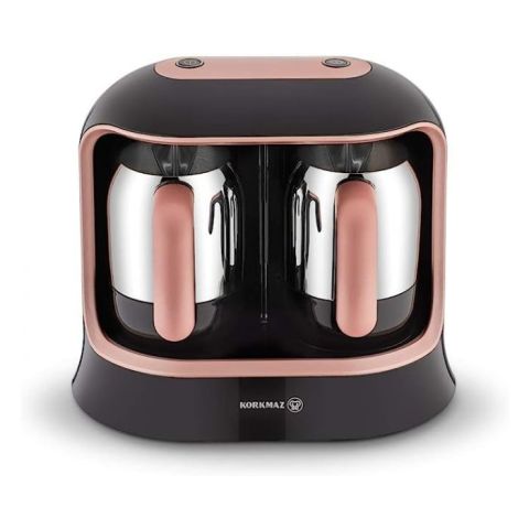 Korkmaz Coffee Maker 18/10 Stainless Steel 4+4 Cups 640 Ml 800 Watts 
