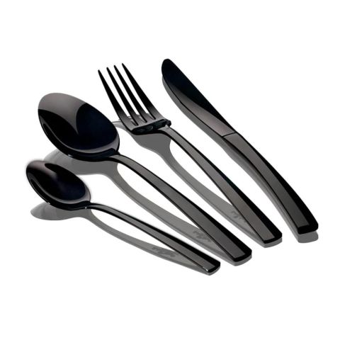 Berlinger Haus Stainless Steel Cutlery Set 24 Pcs Mirror Black - Open Box
