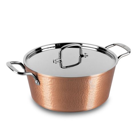 Berlinger Haus Hammered Casserole With Stainless Steel Lid And Handles COPPER COLOR