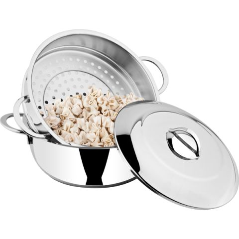 OMS Stainless Steel Steam Cooking Set of 3 Pcs 