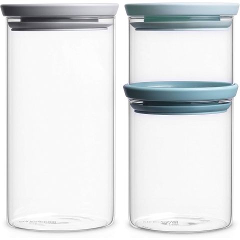 Brabantia Glass Jar Set of 3 Pcs - 0.3, 0.6 and 1.1 L
