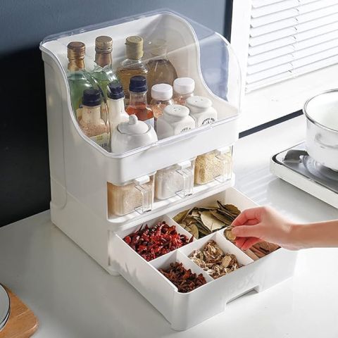Multifunctional Kitchen Spice Organizer Condiment Containers 30 x 24.5 x 40 cm