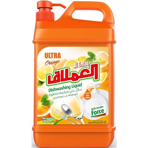 Al Emlaq Ultra Dishwashing Liquid 1800 Ml - Orange 