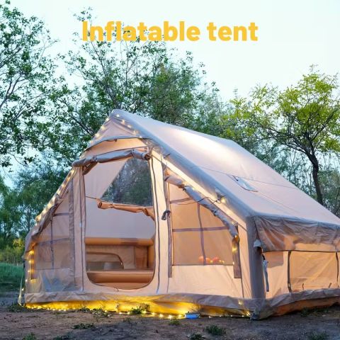 Inflatable Waterproof Outdoor Portable Camping Tent with Manual Air Pump - 4 x 3 x 2 Meters & 6-8 Persons Capacity