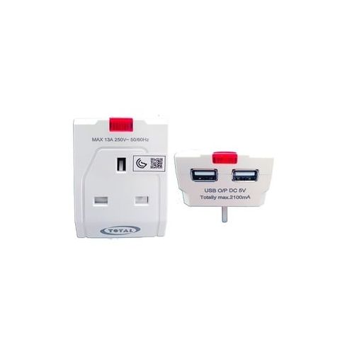 TOTAL ADAPTER WITH 1 BS SOCKET & 2 USB 