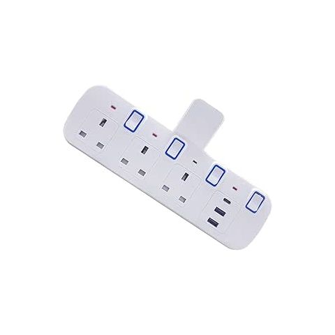 TOTAL ADAPTER WITH 3 BS SOCKETS & 2 USB PORTS