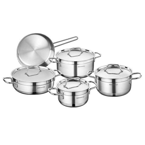 KORKMAZ ALFA COOKWARE SET (9 PCS) 16x9 cm / 1.8 Lt + 20x11 cm / 3.5 Lt + 24x12 cm / 5.5 Lt + 24x8 cm / 3.5 Lt + 24x6 cm / 2.7 Lt