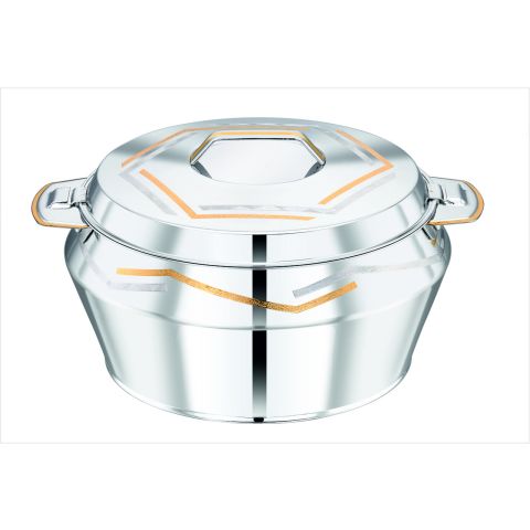 BOHARA SHAKILA GOLD HEX HOTPOT 2000ML STAINLESS STEEL 18/10 