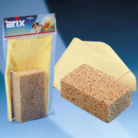 Arix Car Synthetic Chamois Cloth + Sponge 