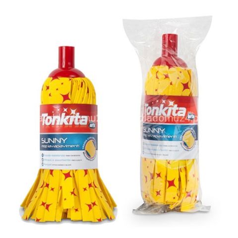 Tonkita Sunny Nonwoven Mop with Microperf Strips with Handle