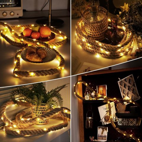 5M Solar LED Rope Decorative Light with 100 LEDs, IP67 Waterproof, 8 Lighting Modes