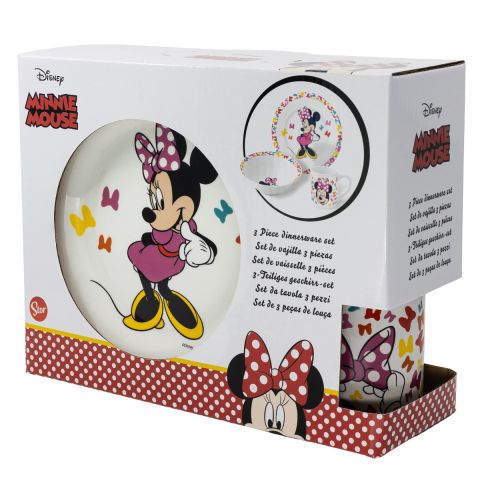 مجموعة أدوات المائدة للأطفال "ميني ماوس" سيراميك من 3 قطع من ستور