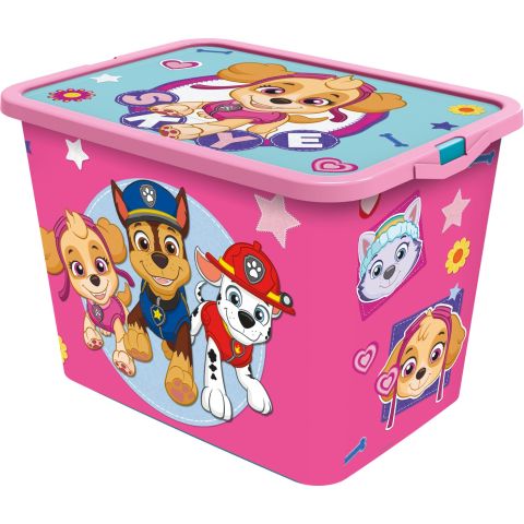 STOR PAW PATROL GIRL CLICK STORAGE BOX 23 LTR