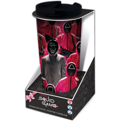 ستور - كوب مشروبات معزول من الستانلس ستيل بتصميم لعبة الحبار 425 مل