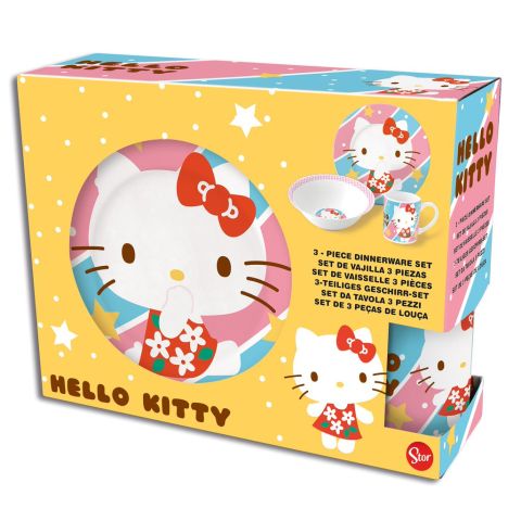STOR HELLO KITTY CERAMIC 3 PCS SNACK SET
