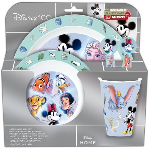 Stor 5 Pieces Kids Micro Set Dinnerware Disney 100 Design