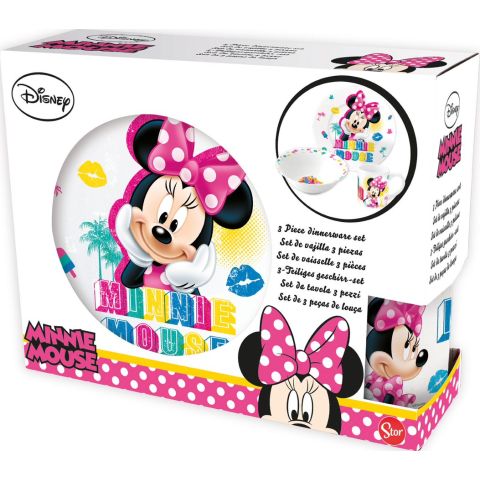 STOR MINNIE CERAMIC 3 PCS SNACK SET