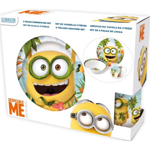 STOR MINIONS CERAMIC 3 PCS SNACK SET