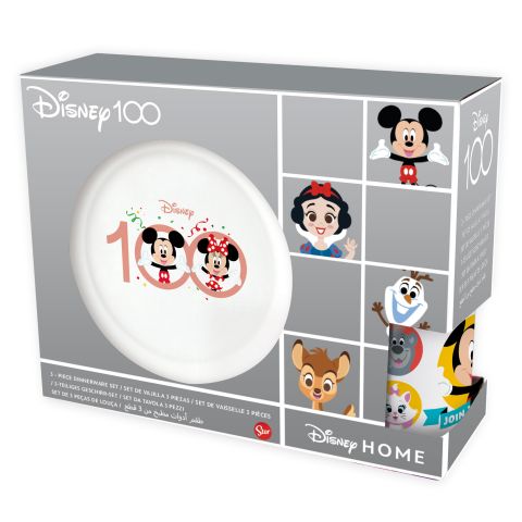 STOR DISNEY 100 CERAMIC 3 PCS SNACK SET