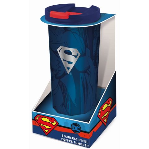 STOR SUPERMAN INSULATED STAINLESS STEEL DRINK TUMBLER 425 ML