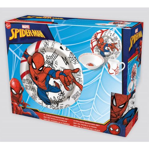 STOR SPIDERMAN CERAMIC 3 PCS SNACK SET