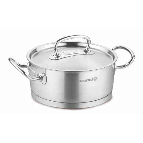 KORKMAZ PRO-LINE LOW CASSEROLE 20X9 CM / 2.8 LT