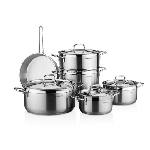 KORKMAZ XL SETS ALFA PLUS COUSCOUS COOKWARE SET (10 PCS) (18X10 CM / 2.5 LT + 20X11 CM / 3.5 LT + 24X15.2 CM / 6.9 LT + 24X11.7 CM / 5.2 LT + 28X14 CM / 8.5 LT + 26X6.5 CM / 3.0 LT)