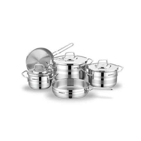 KORKMAZ ASTRA 2 COOKWARE SETS ASTRON COOKWARE SET (8 PCS) (16X9 CM / 1.8 LT + 20X11.5 CM / 3.3 LT + 24X13 CM / 5.75 LT + 24X6 CM / 2.7 LT + 26X6.5 CM / 3.35 LT)