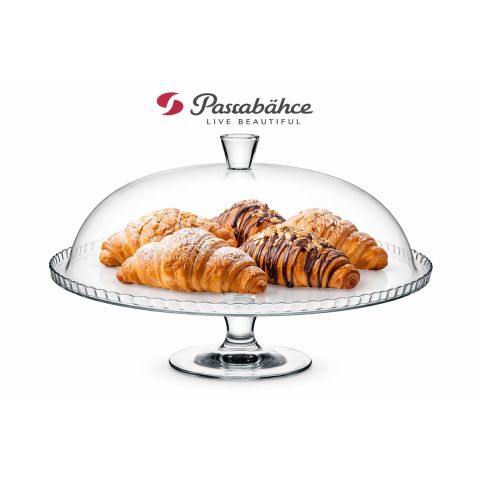 PASABAHCE PATISSERIE FOOTED SERVICE PLATE 1 PC SET 32 CM