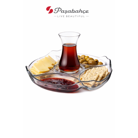 PASABAHCE BASIC DIVIDED PLATE 252 MM 1 PC SET