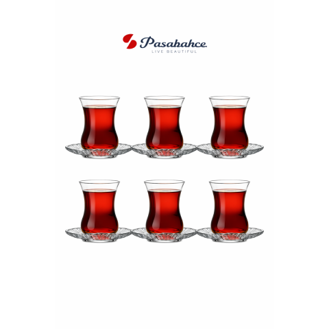 PASABAHCE TEA SET AURORA 12 PCS SET 155 ML