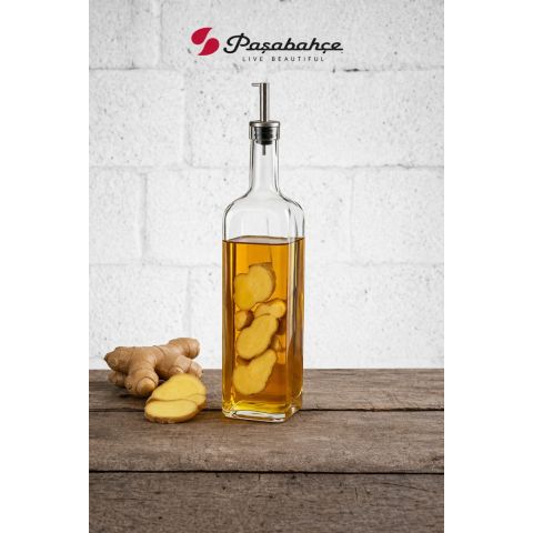 PASABAHCE HOMEMADE OIL & VINEGAR BOTTLE 1000 ML METAL STOPPER 1 PC SET